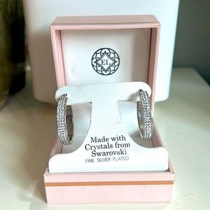 Swarovski Crystal silver plated hoops